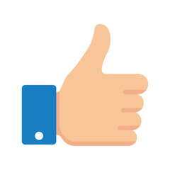 Thumb up gesture for like sign vector flat style