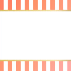 正方形の背景　紅白縞の枠