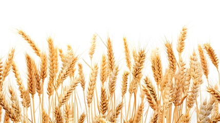Wheat on white background, closeup,.