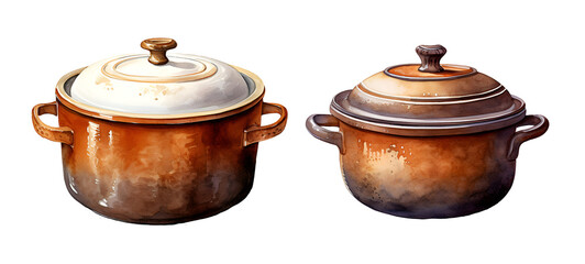 Lamas personalizadas para cocina con tu foto Pot, watercolor clipart illustration with isolated background.