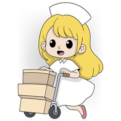 cartoon doodle of medical health and care activities