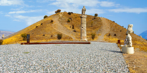 Karakus Tumulus, Funerary monument of Queen Isias and Princesses Antiochis and Aka, Adiyaman province, Turkey Minor