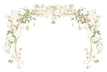 PNG Jasmine frame blossom pattern flower. AI generated Image by rawpixel.