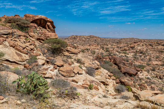 Outlook from the Rock art paintings of Laas Geel, near Hargeisa, Somaliland, Somalia