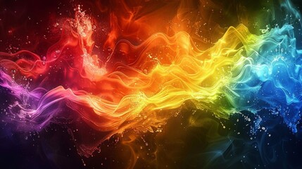 Abstract image with a blend of rainbow colors in fluid motion, creating a vibrant and dynamic visual effect. AI Generative