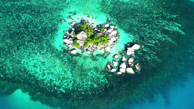 Aerial of Belitung, island, off the coast of Sumatra, Indonesia, Southeast Asia, Asia
