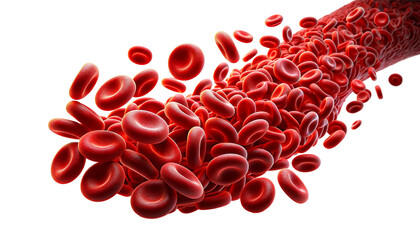 Red blood cells  isolated on transparent or white background.