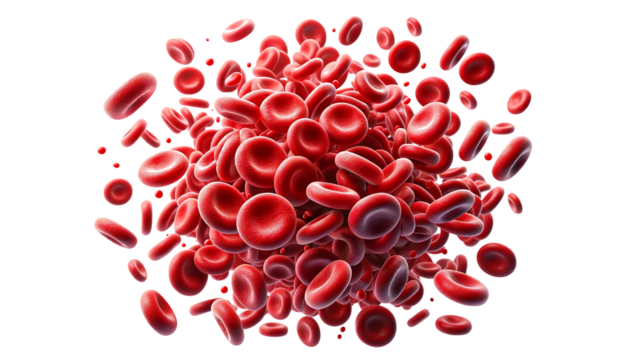 Red blood cells  isolated on transparent or white background. - Powered by Adobe