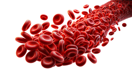 Red blood cells  isolated on transparent or white background.