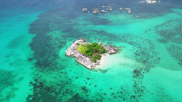 Aerial of Belitung, island, off the coast of Sumatra, Indonesia, Southeast Asia, Asia