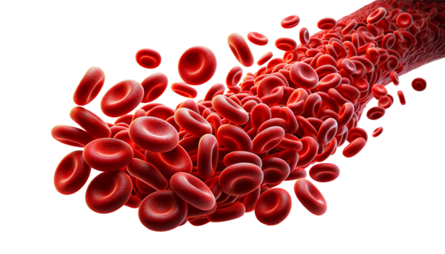 Red blood cells  isolated on transparent or white background.