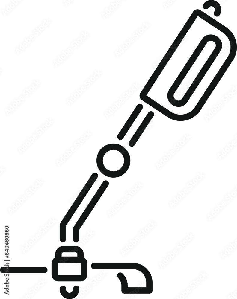 Poster linear robotic arm icon for industrial robot automation and manufacturing machinery technology. feat