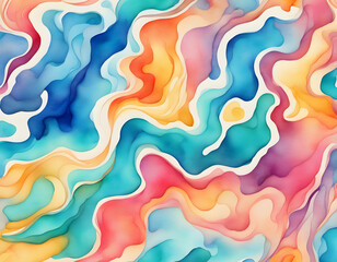 Colorful watercolor textured water pattern