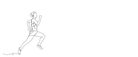 Obraz premium Athlete's run in the competition. Athlete icon in line art style. Athlete icon in line art style for background.