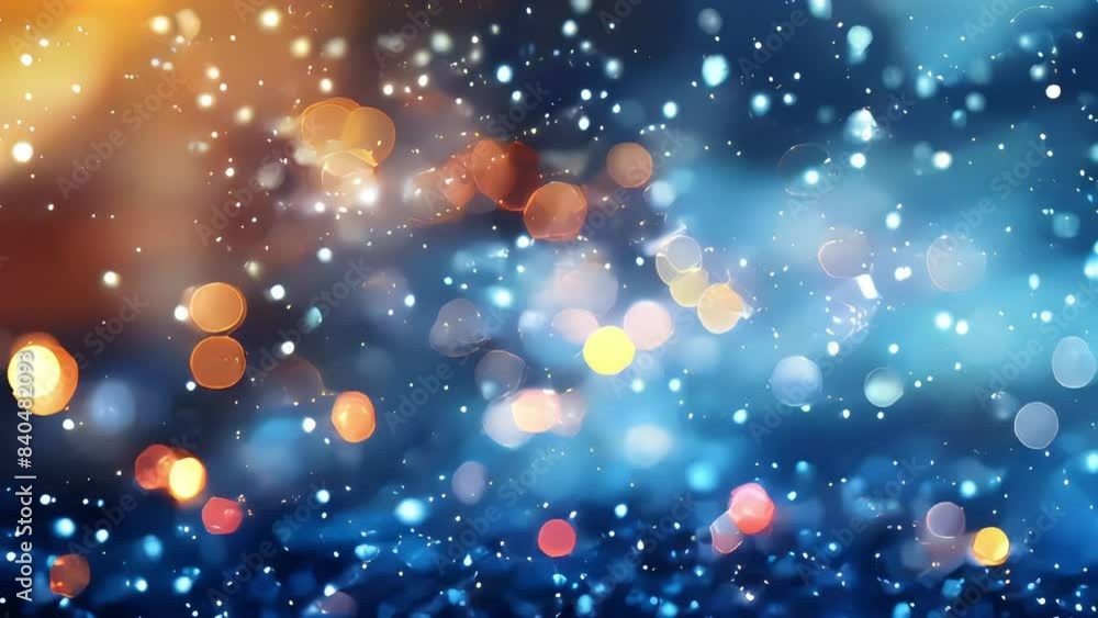 Poster video of snowflakes are scattered all over the background, creating a sense of movement and liveline