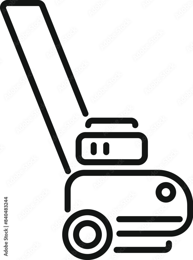 Poster simple black line icon of a vacuum cleaner suitable for web and app design