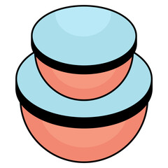A flat design icon of tiffins