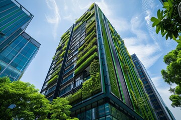 Eco-friendly, energy-efficient building designed to minimize environmental impact and promote healthier living.