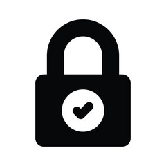 Padlock icon, vector of security and protection
