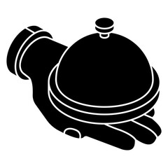 A colored design icon of serving dish