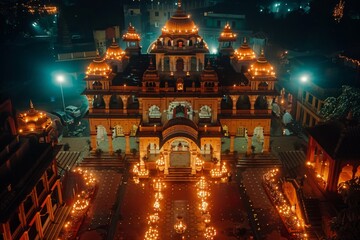 Diwali Temple Decorations: Festive Illumination

