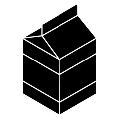 A flat design icon of milk pack