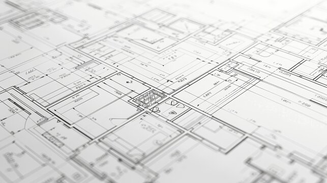 High-detail architectural blueprint showing structural plans and technical drawings for construction, design, project planning, and engineering.