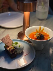 nice UK restaurant dessert mint green tea ice cream 