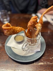 fried crispy pock skin traditional British food snack