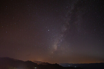 Fototapeta premium The Milky Way in the morning is beautiful.