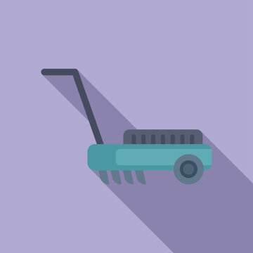 Simplified illustration of a garden scarifier for aeration, depicted in a modern flat design style