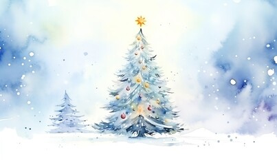 Watercolor illustration for Christmas
