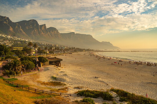 View of The Twelve (12) Apostles, Table Mountain Nature Reserve, from Camps Bay, Cape Town, Western Cape