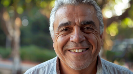 portrait of a brazilian old man smiling
