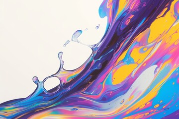 Water droplets in abstract form and vibrant artwork