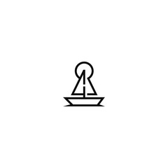 Keyhole and sailboat logo design concept.