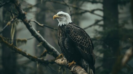 "Captivating Image of a Bald Eagle with Sharp Beak"