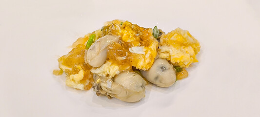 Oyster Omelet Chinese food menu that is popular with both children and adults.