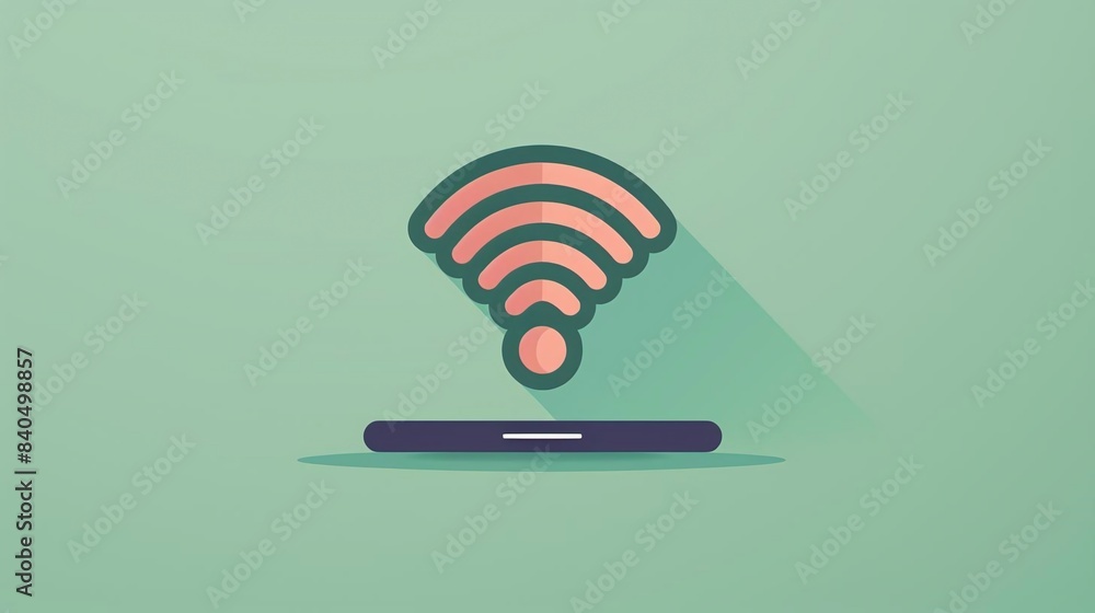 Poster a flat secure connection icon in the lowerright third against a pastel green background