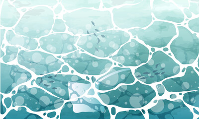 水面（海）のイラスト（背景・壁紙素材）