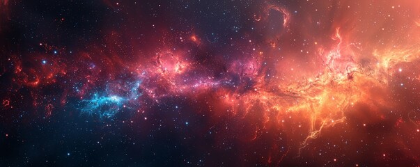 Fototapeta premium Cosmic Nebula and Starry Sky Gradient Wallpaper