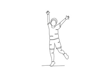 
Continuous one line drawing of Happy boy, child day concept. Modern continuous line draw design graphic vector illustration
