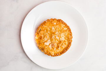 Almond tart on a plate