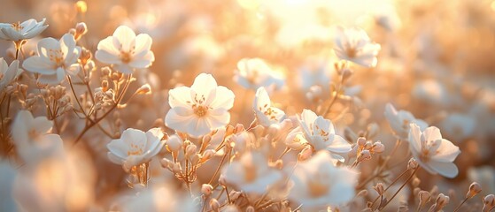 Close-up of Blossoms in a Field