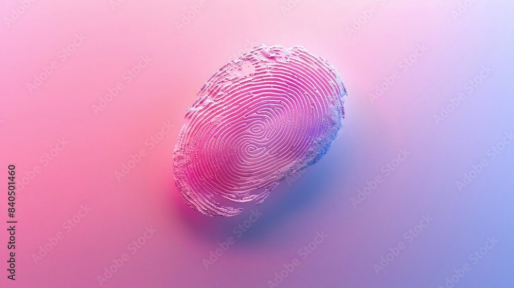 Aufkleber a minimalistic fingerprint icon in the lowerright third with a solid pastel background