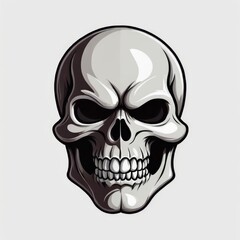 Fiery-Eyed Skull Illustration