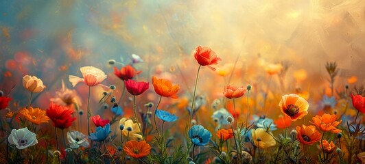 Obraz premium Vivid Poppy Field: Celebrate Spring with Nature's Colorful Palette