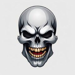 Fiery-Eyed Skull Illustration
