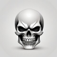 Fototapeta premium Fiery-Eyed Skull Illustration