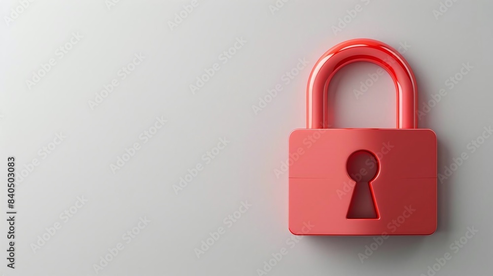 Aufkleber a simple data protection icon in the upperleft third of the frame on a light gray background